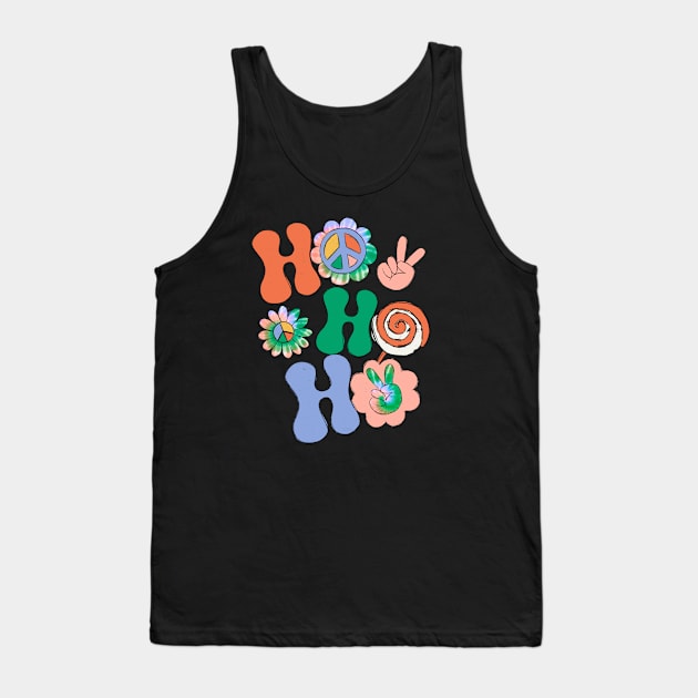 Hippie Ho Ho Ho Christmas Peace Tank Top by Teewyld